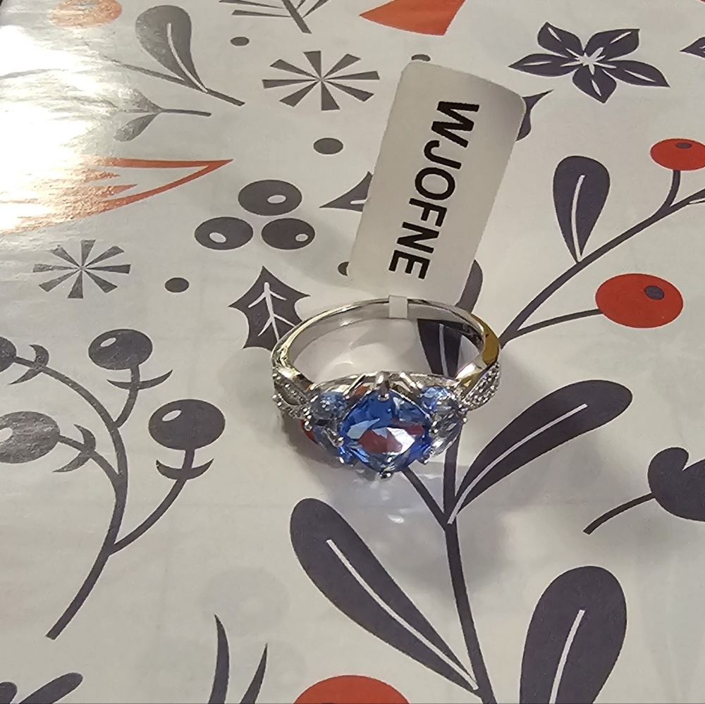 NWT Blue Crystal Engagement Ring